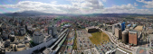 霞城セントラル展望ロビーからのパノラマ風景写真
